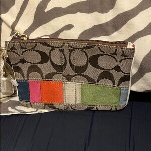 Coach Multicolor Signature Wristlet